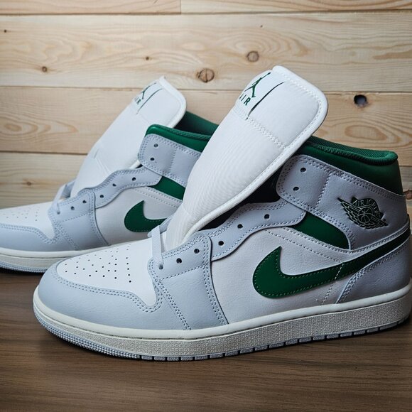 Air Jordan 1 Mid Summit White Lucky Green- Size 13 NWOB main image 7